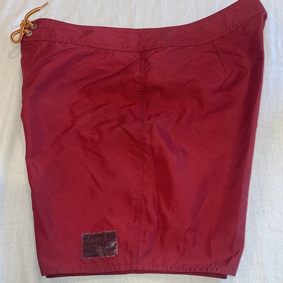 28004 Vintage Brixton Mfg. Nylon Green Board-shorts Men's 32 Oceanside Cali EUC - Picture 8 of 9